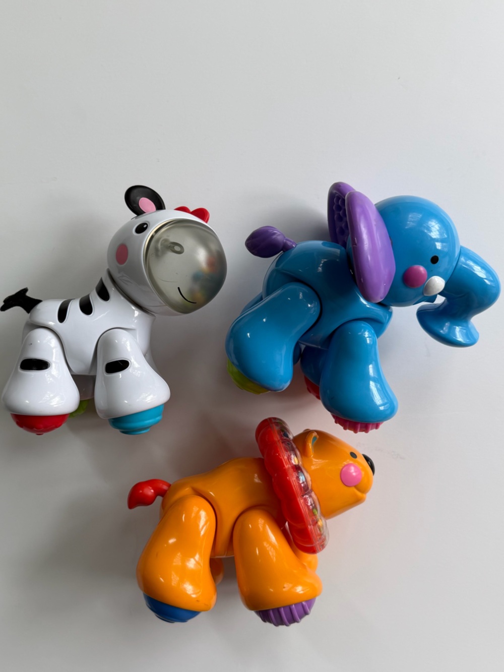 Shake, Twist, Explore and Play Animal Toy Set - Elephant, Lion, & Zebra